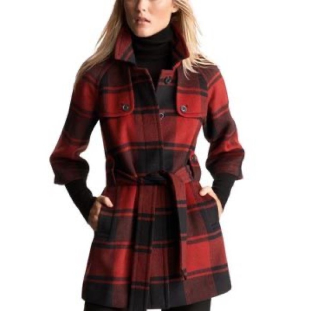 Gap Buffalo Plaid Belted Jacket